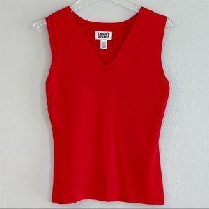 CHICO’S Sleeveless V Neck Sweater - Red